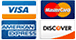 Visa, Master Card, American Express, Discover