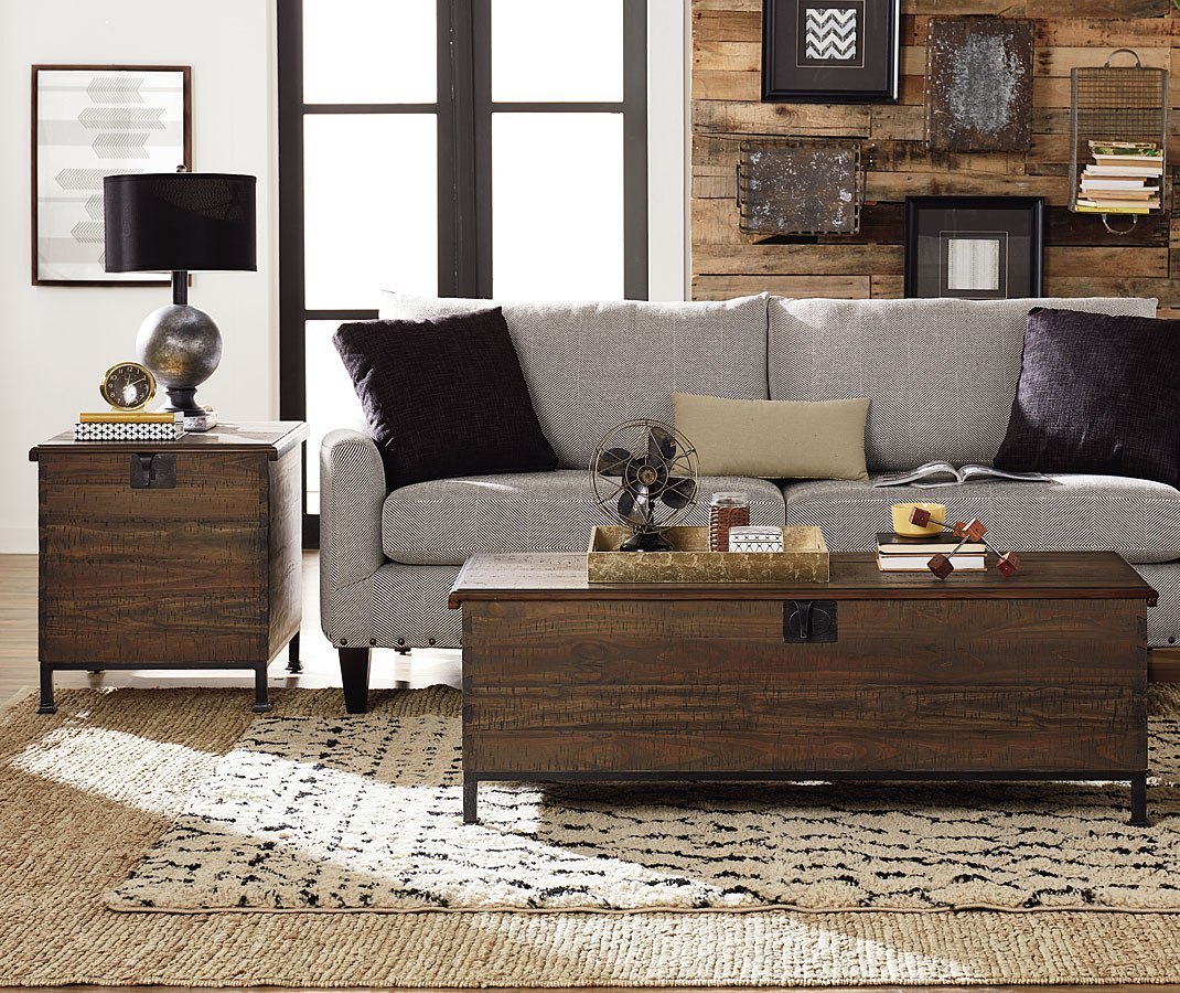 Hidden Treasures Milling Chest Occasional Table Set Hammary