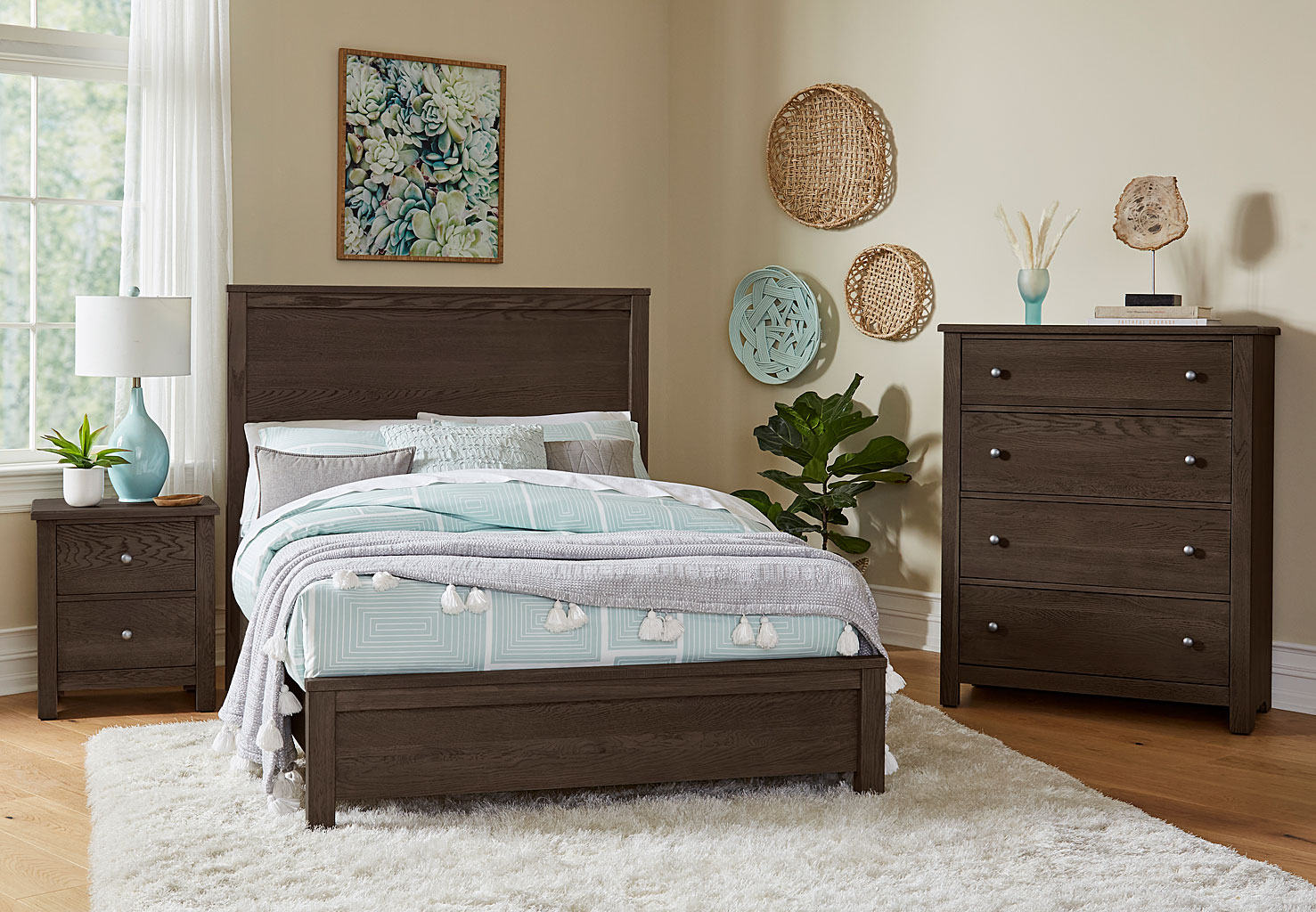 Fundamentals Panel Bedroom Set (Java) Vaughan Bassett | Furniture Cart