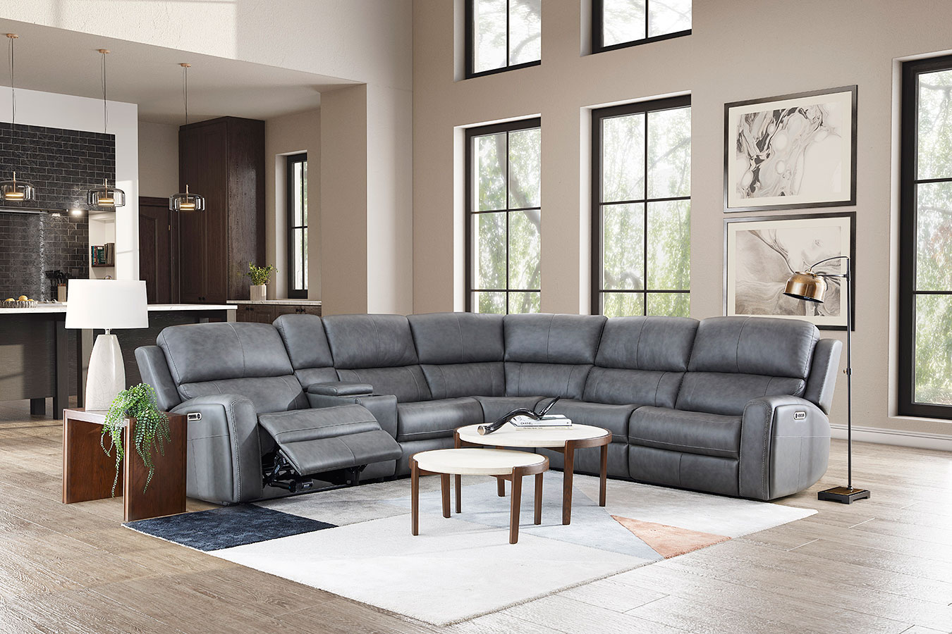 West end power headrest reclining sectional discount