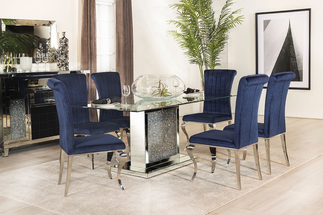 Ink blue dining chairs outlet