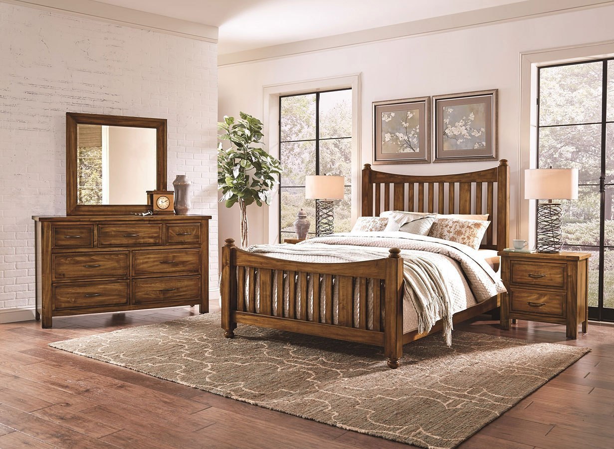 Antique cherry deals wood bedroom set
