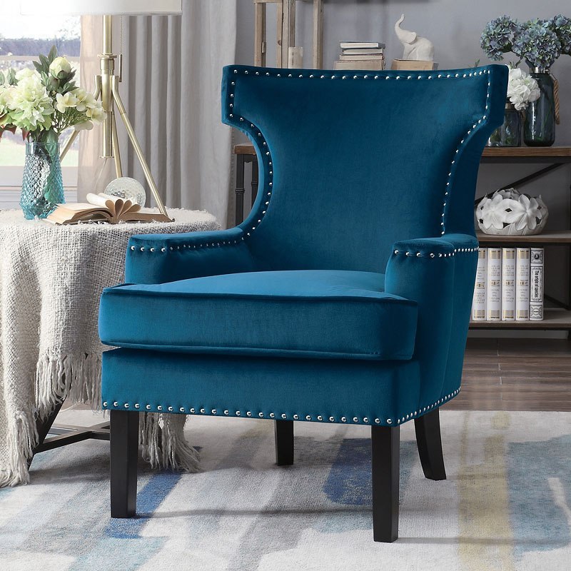 Small navy sale blue accent chair