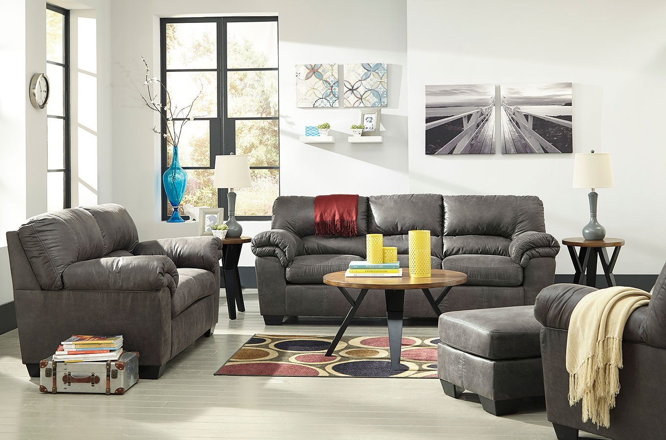 Bladen Slate Living Room Set Signature Design Furniture Cart