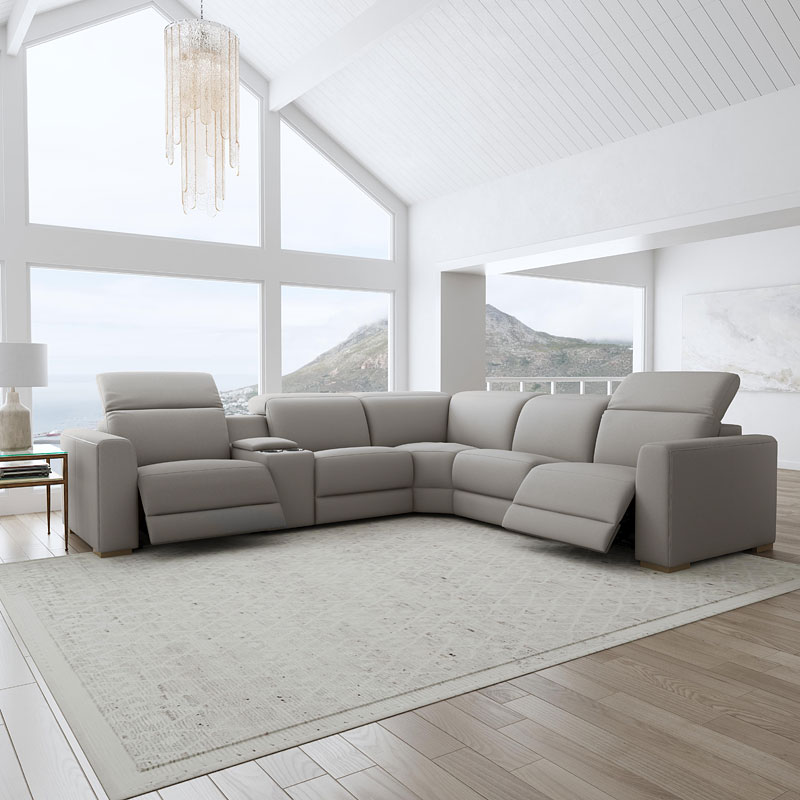 Aurora Modular Power Reclining Sectional W/ Power Headrests
