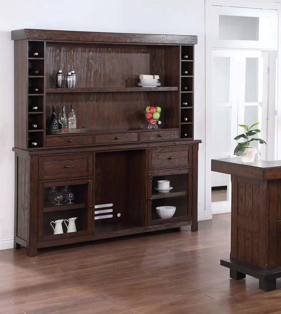 Gettysburg Deluxe Entertainment Back Bar w Hutch