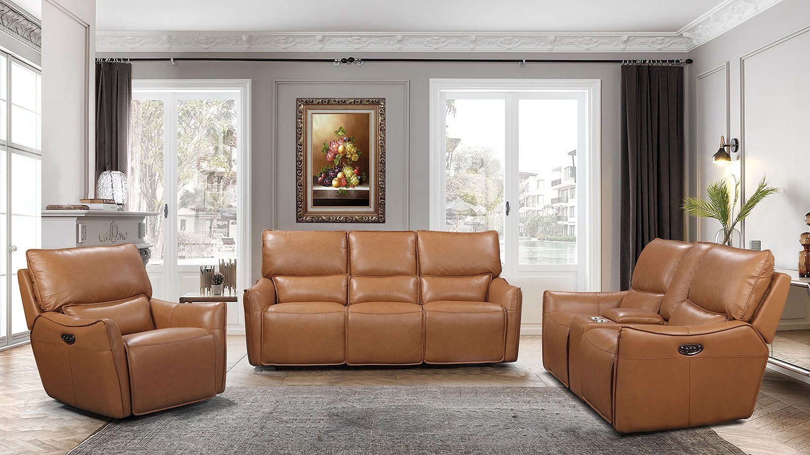 Leather recliner sets for sale hotsell