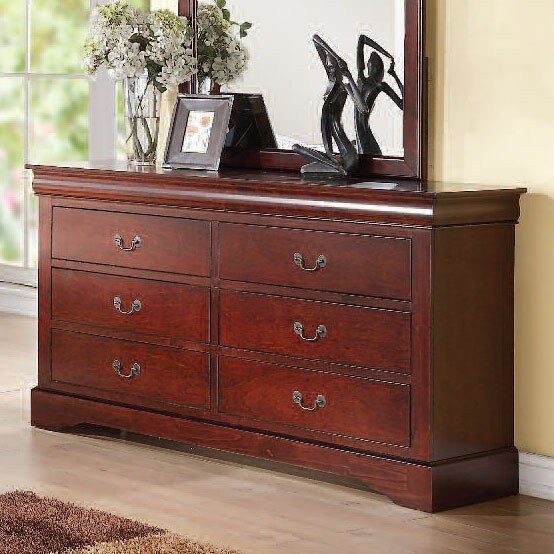 Acme Furniture Louis Philippe III Cherry Dresser with Six Drawers