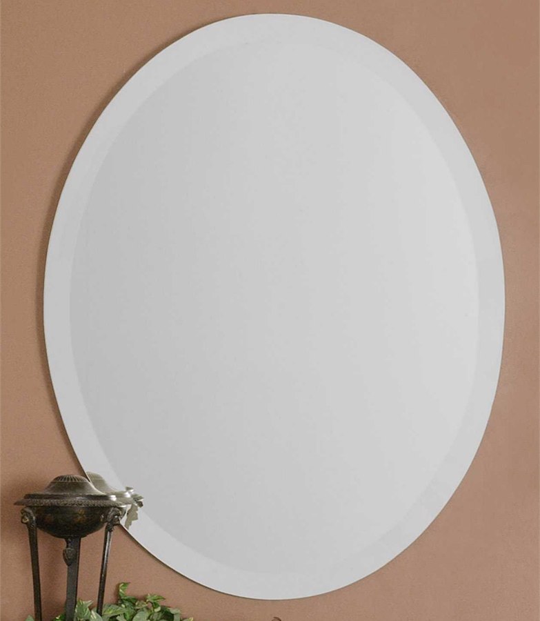 Frameless Vanity Oval Mirror Uttermost Furniture Cart