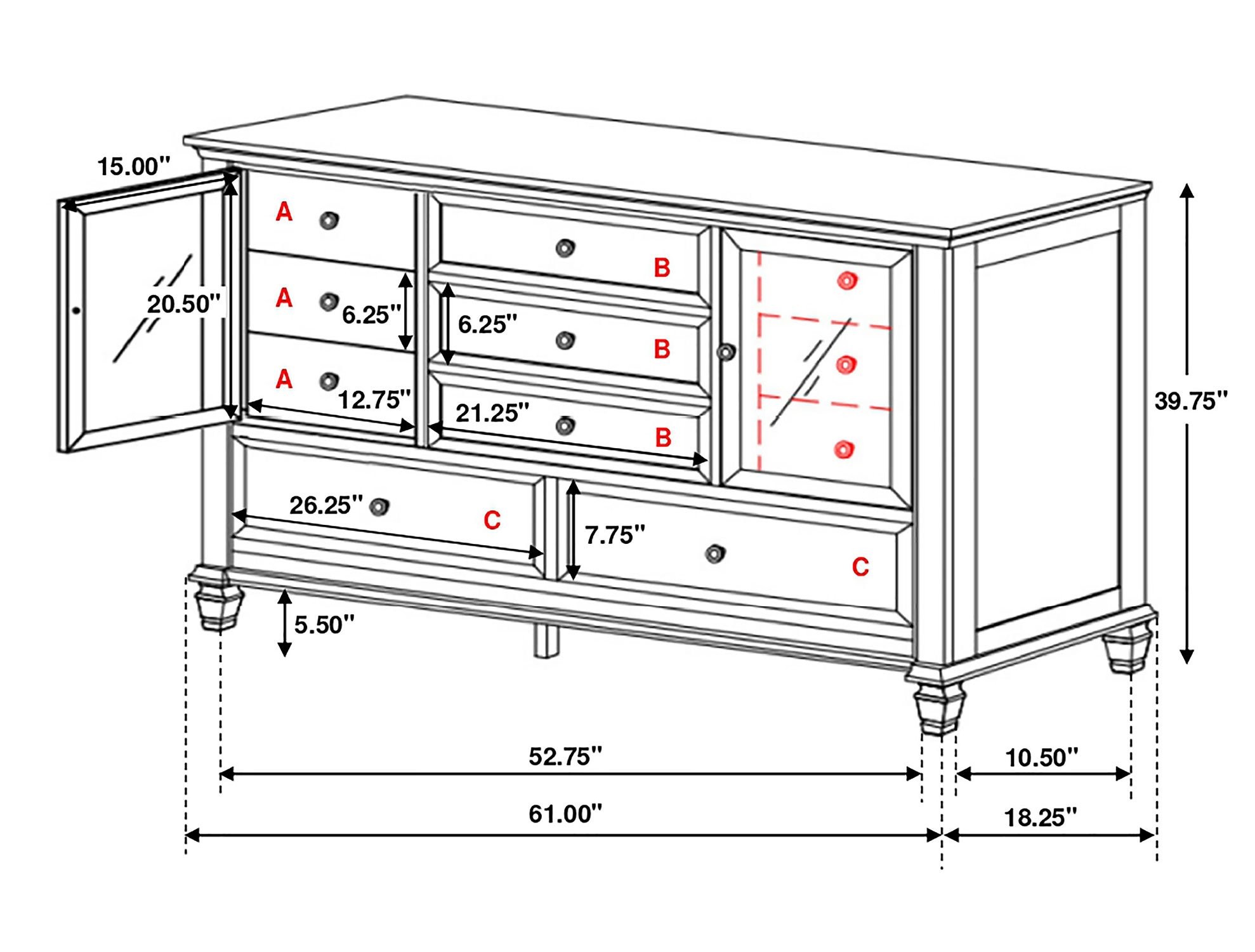 beach party dresses for men Beach House Dresser – John's Furniture Warehouse main image 1