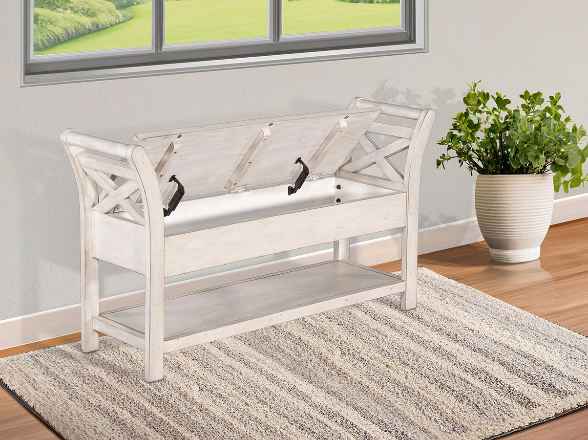 White accent bench deals