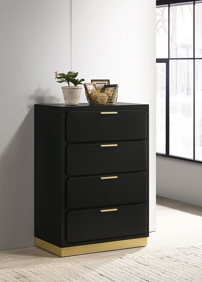 Caraway Panel Bedroom Set (Black) Coaster Furniture