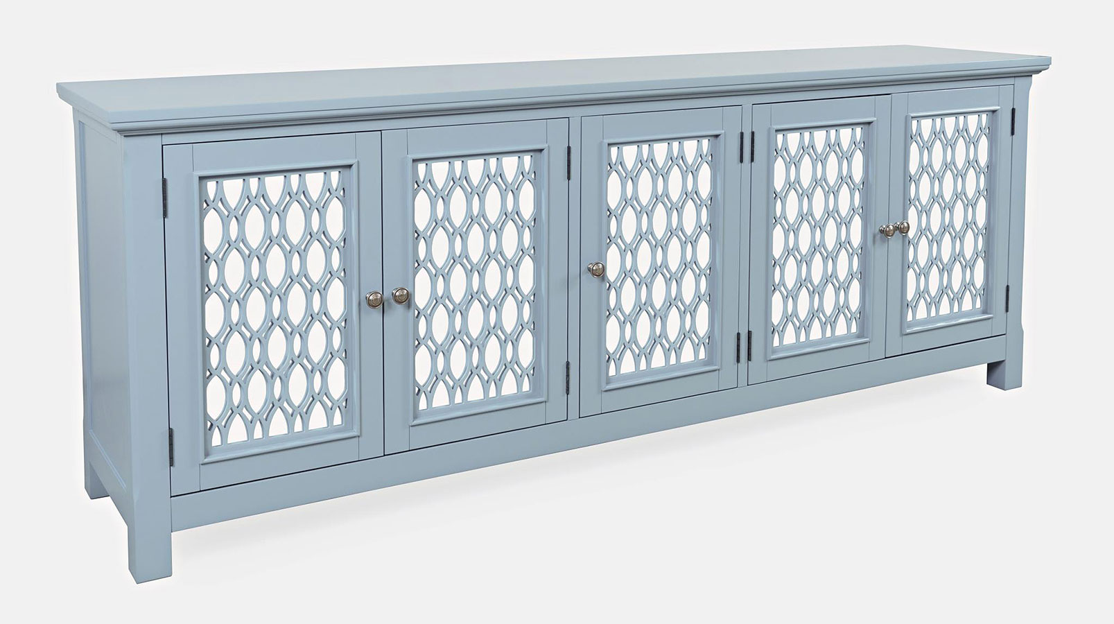 Isabella 86 Inch Mirrored Accent Cabinet (Blue) Jofran Furniture
