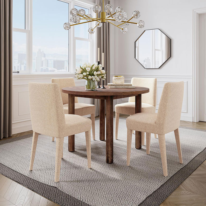 ☆アクタス☆　KULAUM DINING TABLE 160cm Bodhi Round Dining Room Set W/ Wilson Sand Chairs Jofran