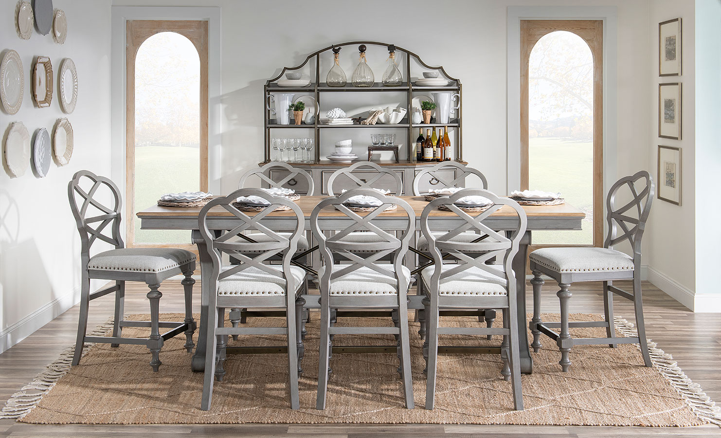 Kingston Counter Height Dining Room Set (Tweed Gray) Legacy Classic ...