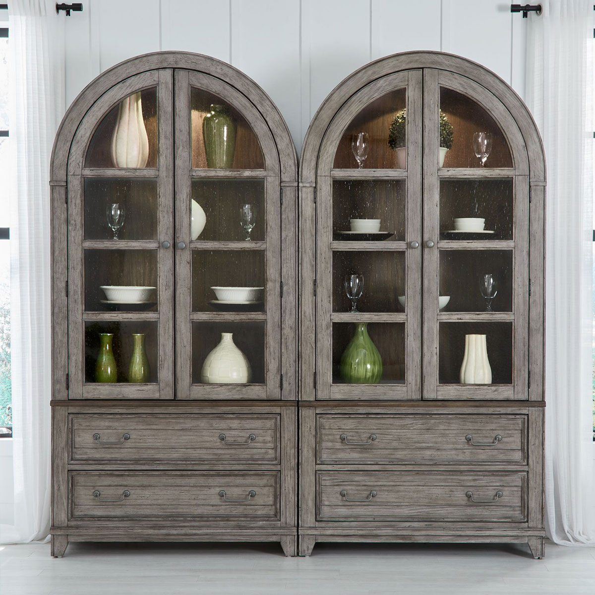River Place Riverstone Curio Cabinet Double Grey