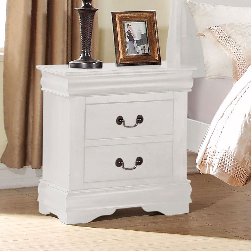 Louis Philippe Nightstand (White) Acme Furniture | Furniture Cart