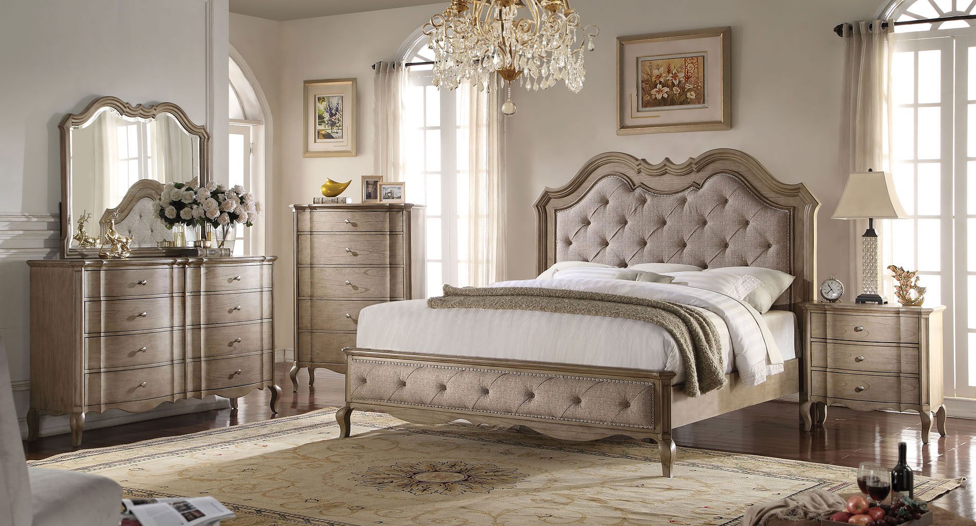 【ACME FUNITURE】GRANDVIEW TV BOARD Chelmsford Panel Bedroom Set Acme Furniture | Furniture Cart