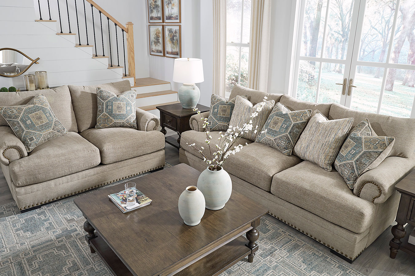 Galemore Quarry Living Room Set BenchCraft | Furniture Cart