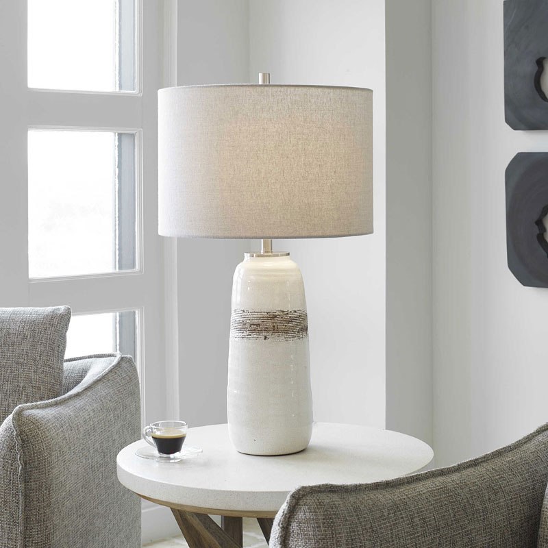 Comanche Off-White Crackle Table Lamp Uttermost | Furniture Cart