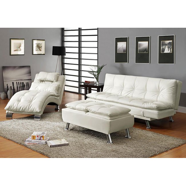 Contemporary Sofa Bed Set White Coaster Furniture Furniture Cart