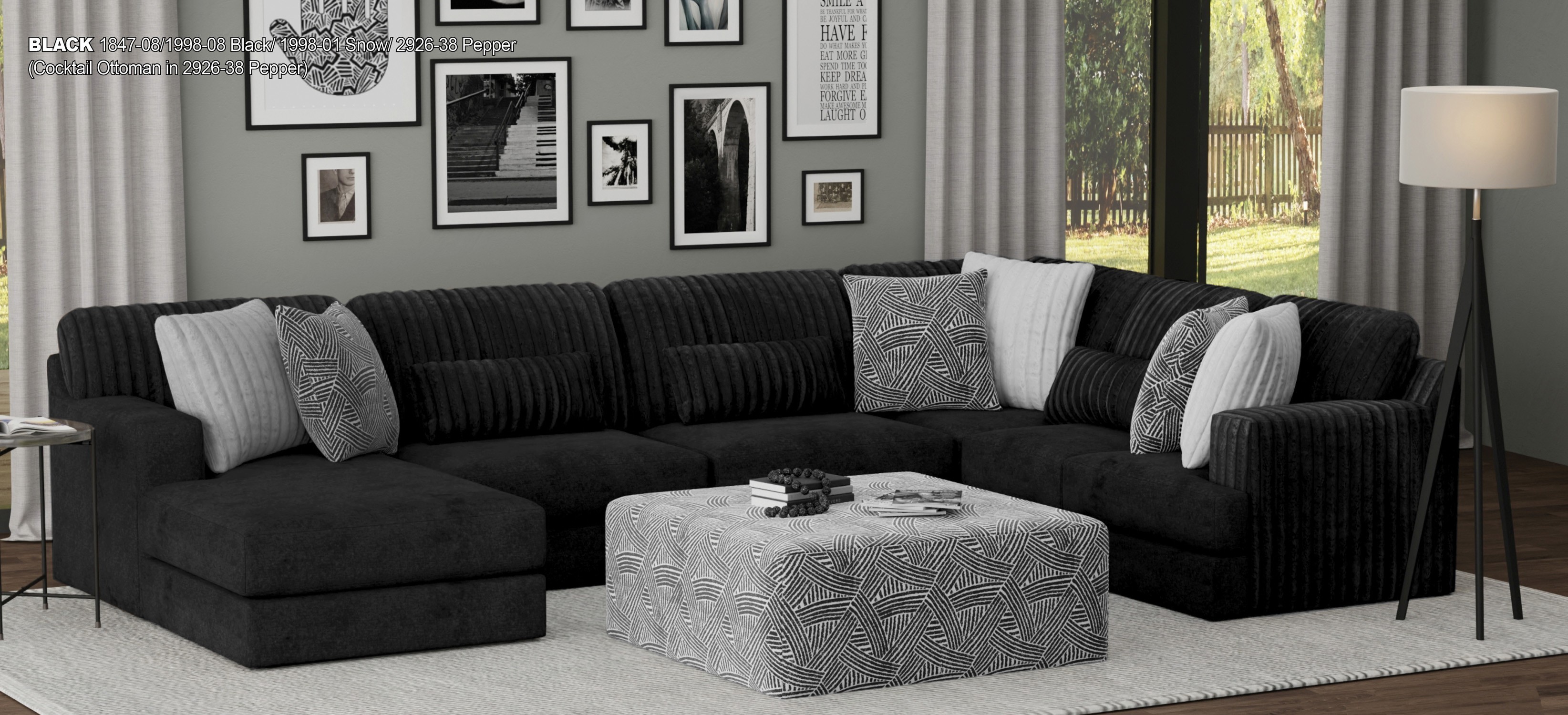Logan Black Modular Sectional Set Jackson Furniture | Furniture Cart