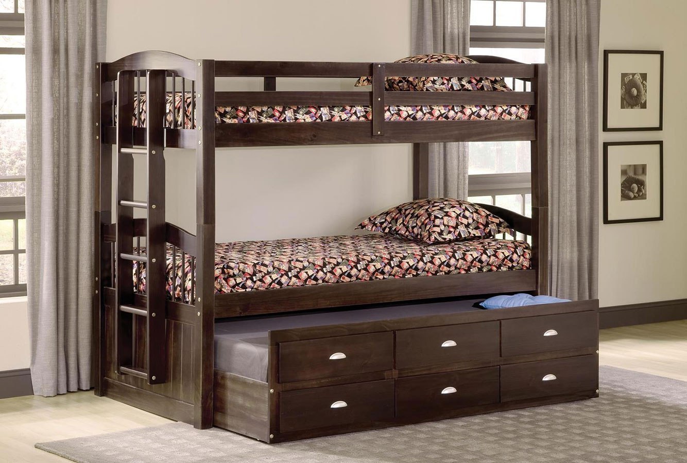 Maddock Twin Over Twin Bunk Bed W/ Trundle And Storage Bernards | Furniture  Cart
