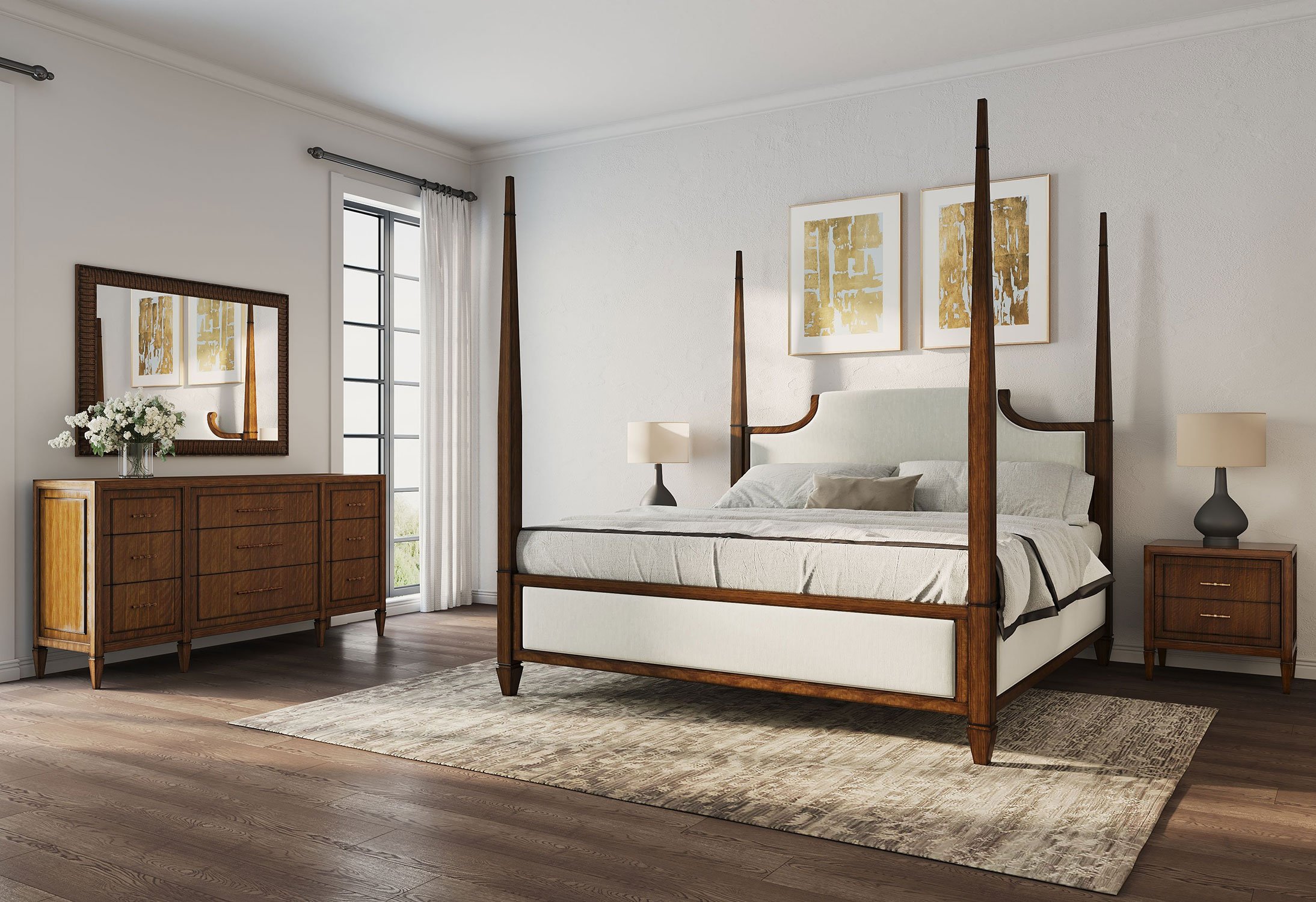 Eave Upholstered Poster Bedroom Set ART Furniture | Furniture Cart