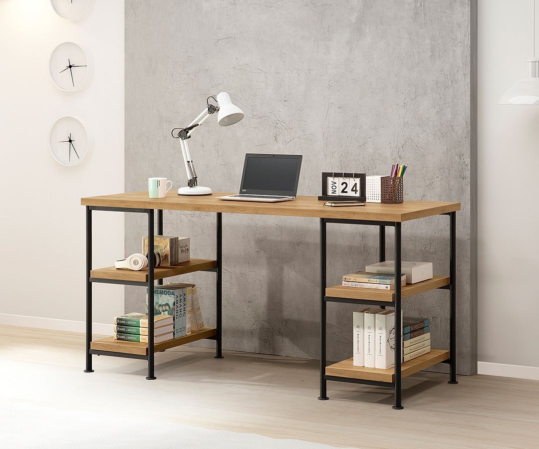 Golden oak desk discount with hutch