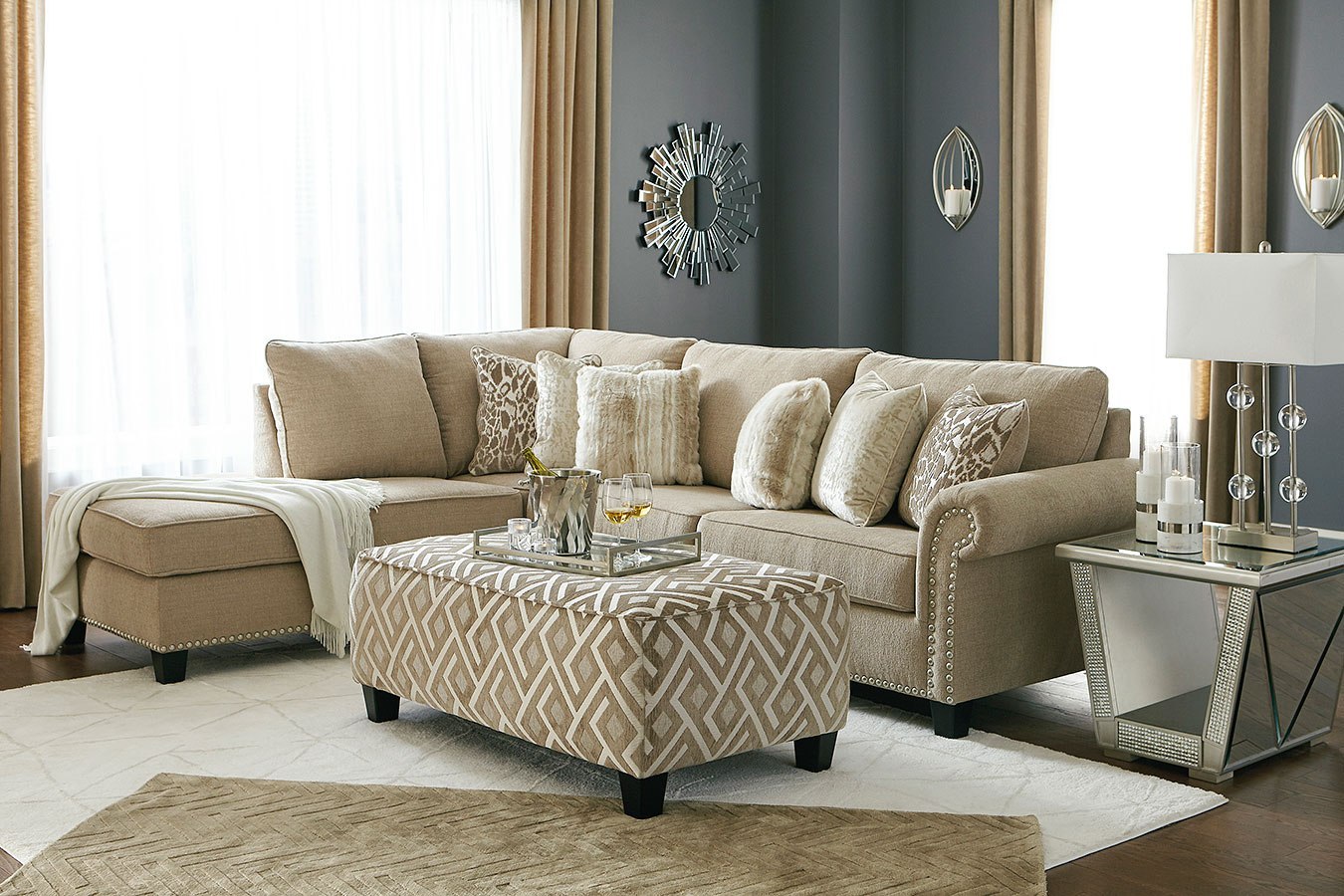 Dovemont Putty Sectional Set Signature Design | Furniture Cart