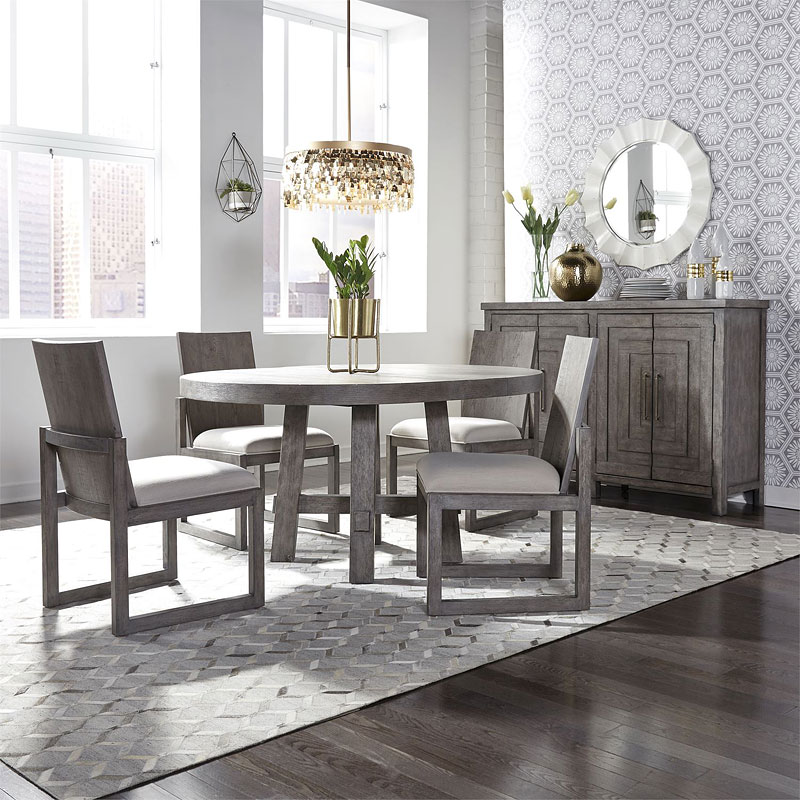 Contemporary round 2025 dining table set