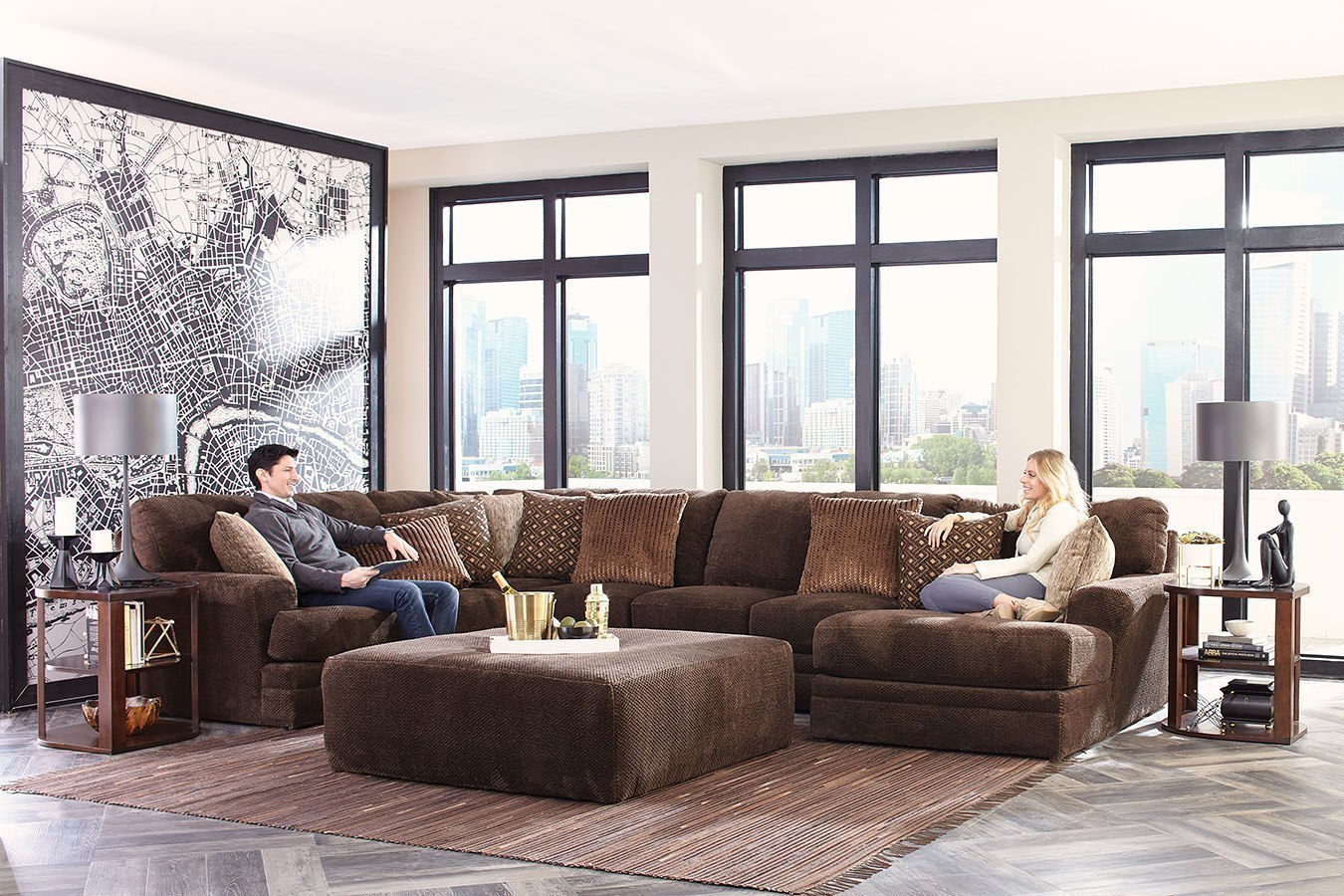 Mammoth Modular Sectional W Chaise Chocolate Jackson Furniture Furniture Cart