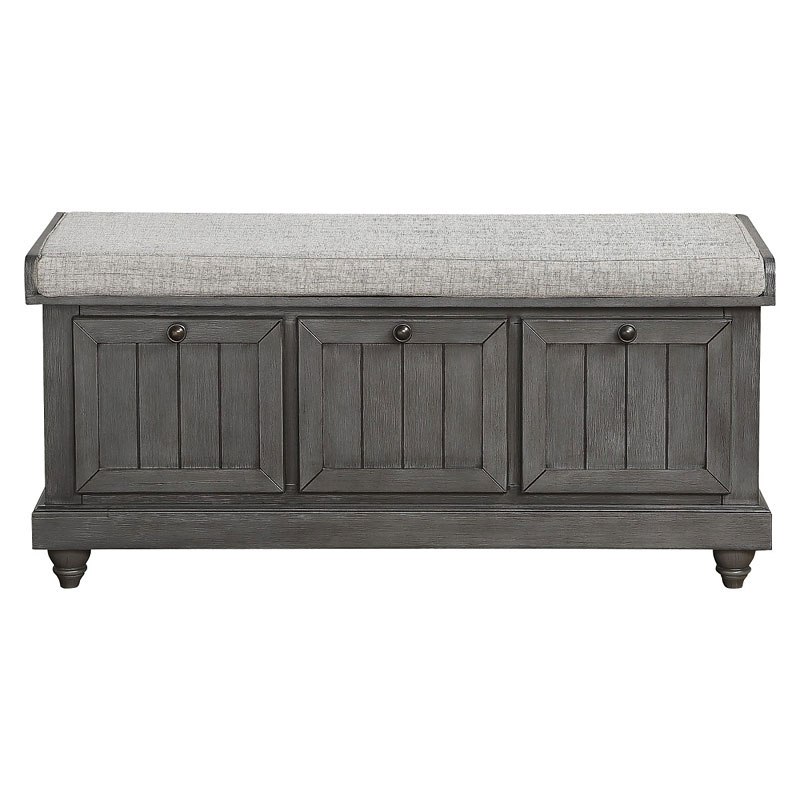 Woodwell Lift Top Storage Bench (Distressed Dark Gray) Homelegance |  Furniture Cart