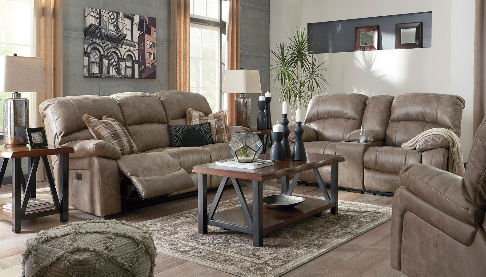 Dunwell driftwood power reclining living room set clearance