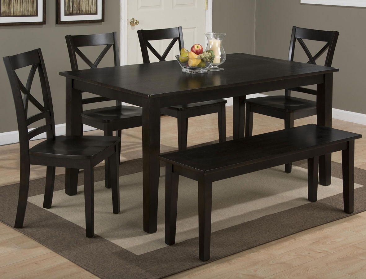 Simplicity Rectangular Dining Set W/ X Back Chairs (Espresso) Jofran ...