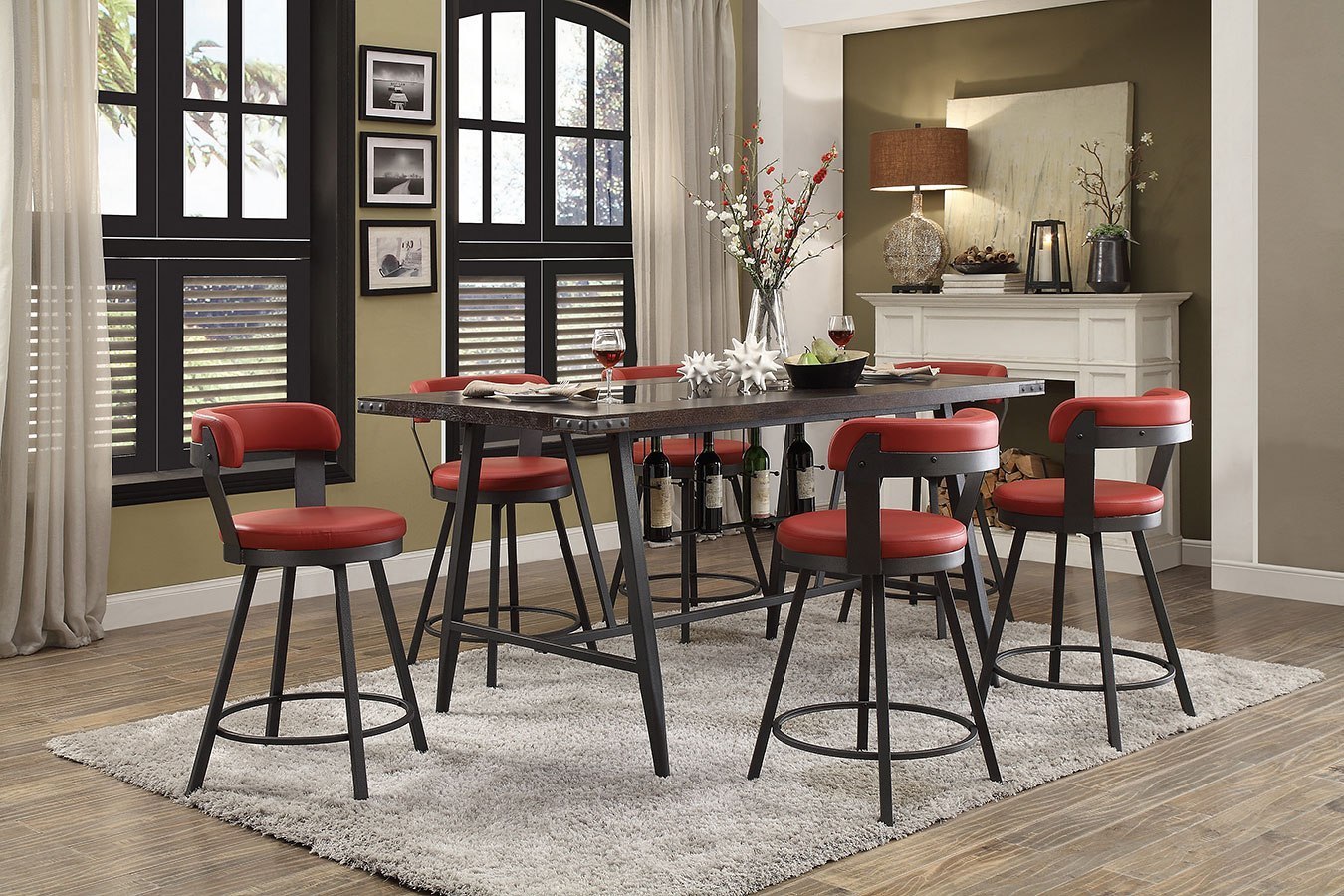 Red counter height dining hotsell set