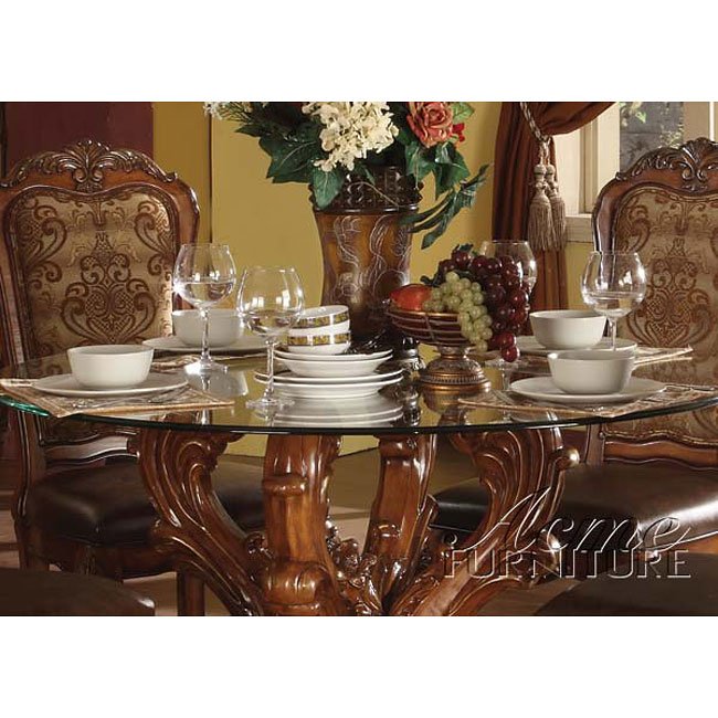 Glass top wooden dining table set deals