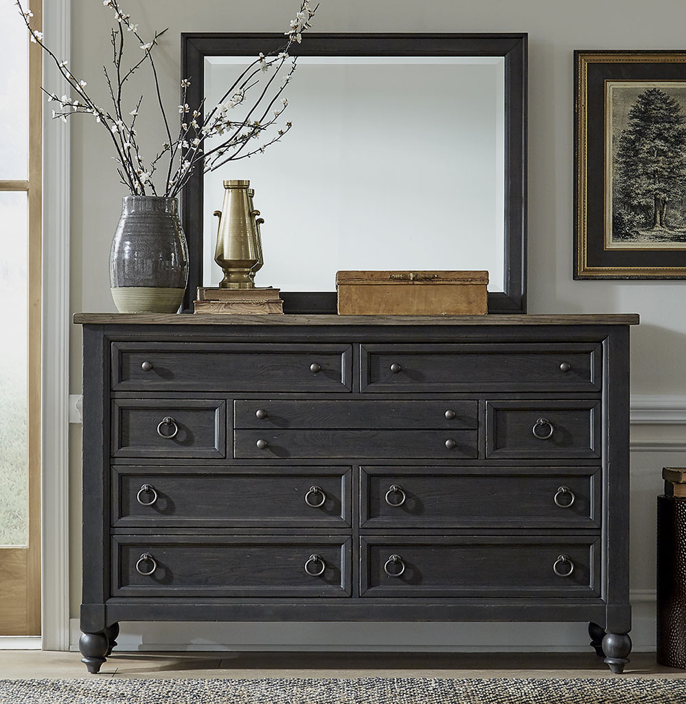 Americana Farmhouse 9 Drawer Dresser (Black) - Liberty Furniture