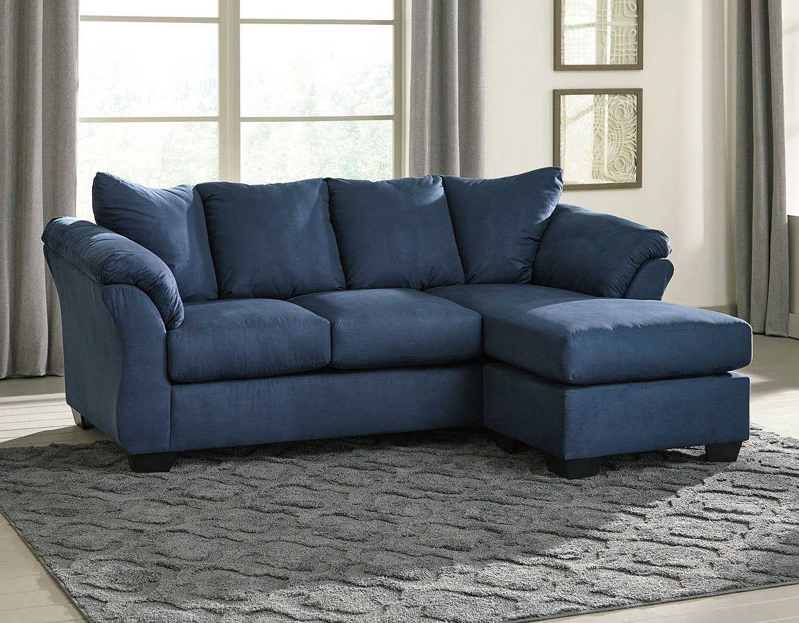 Darcy Blue Sofa Chaise Signature Design 1 Reviews Furniture Cart