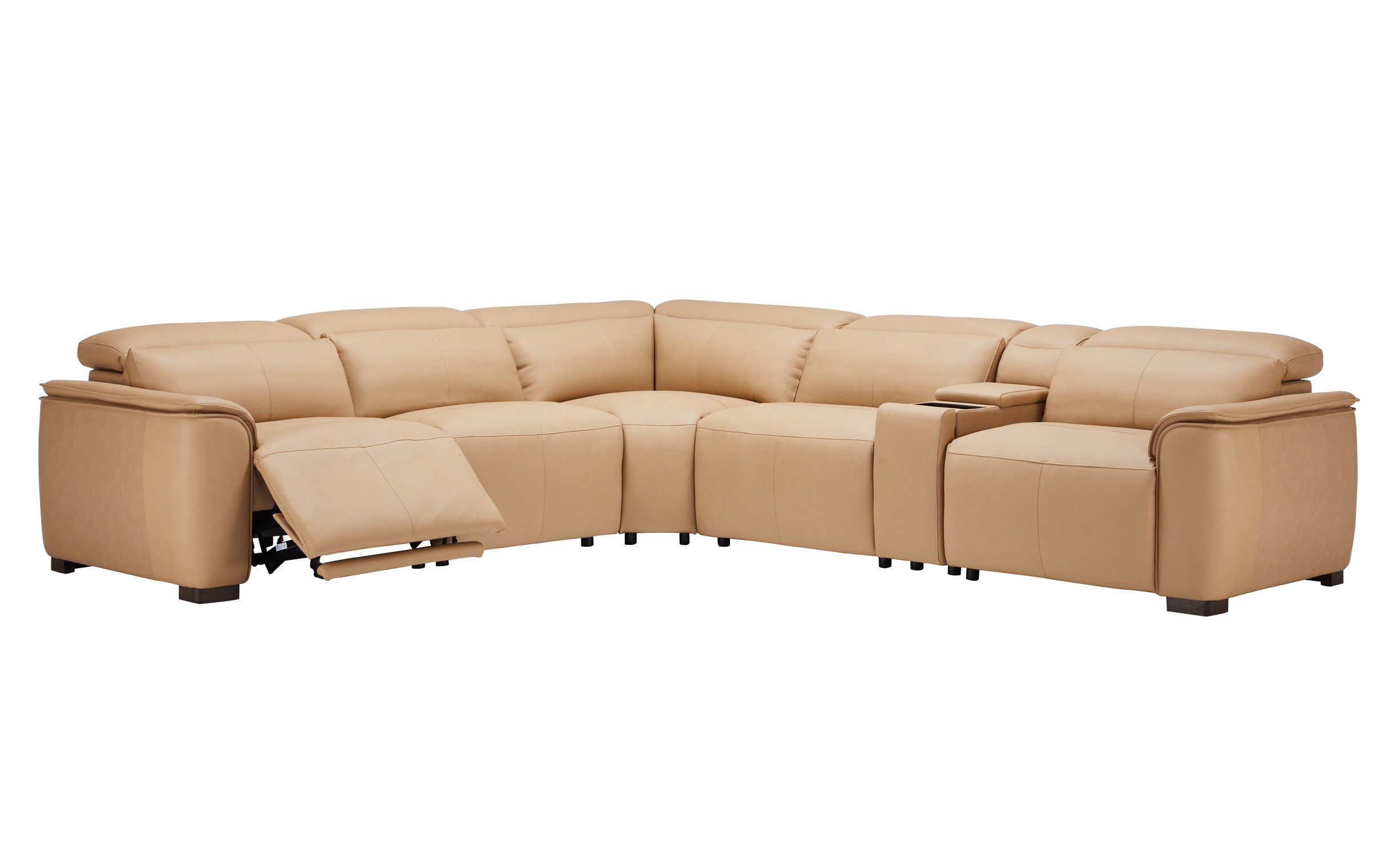 Norwalk Sand 6-piece Power Reclining Sectional Leather Italia