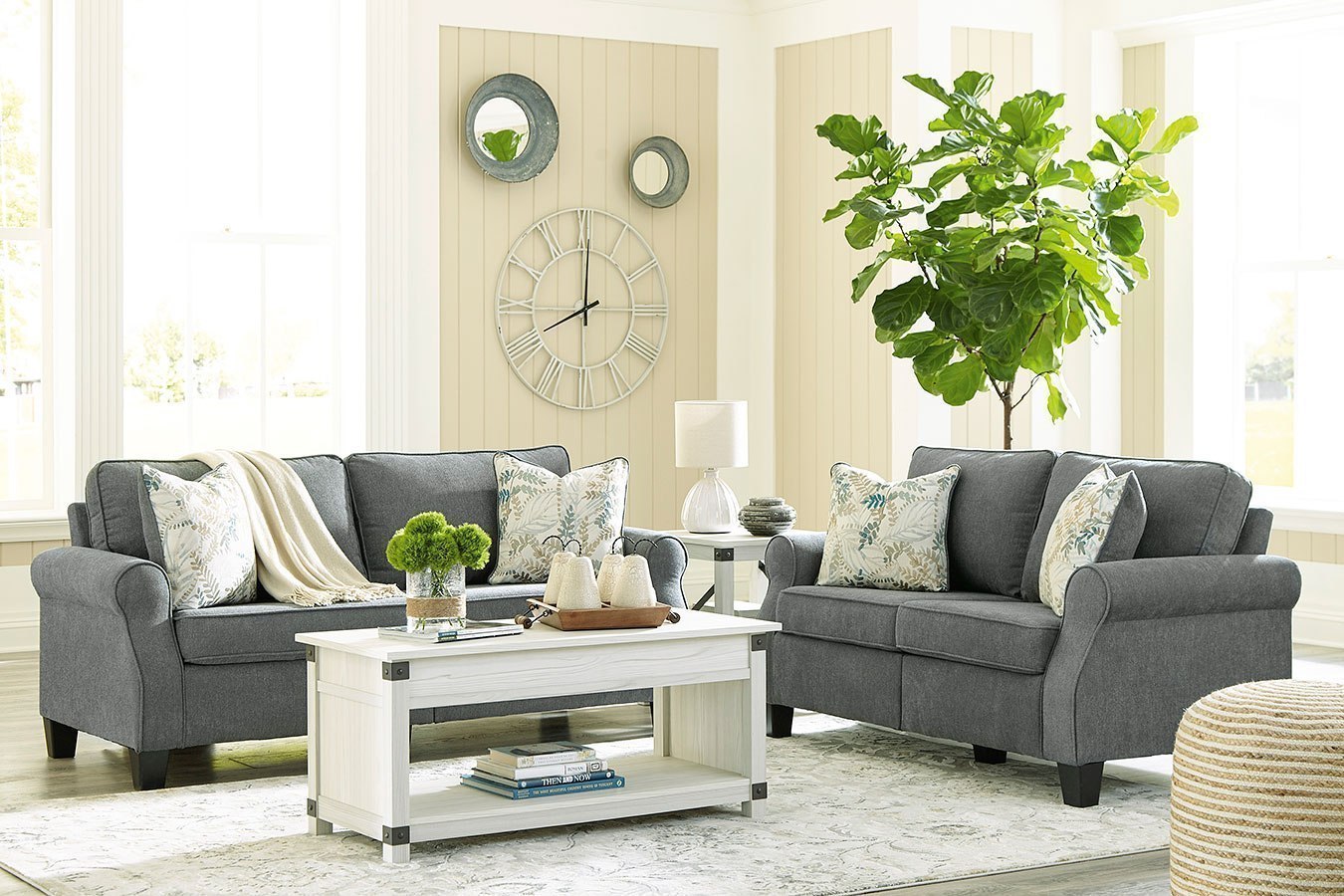 Alessio Charcoal Living Room Set