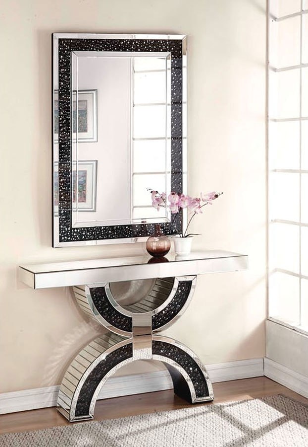 Acme Noor Console Table - - Mirrored