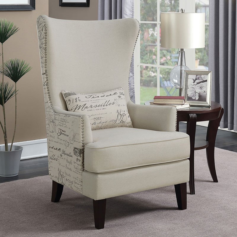 Coaster Accent Seating 900210 Two-Piece Accent Chair and Ottoman Set in  French Script Pattern, A1 Furniture & Mattress