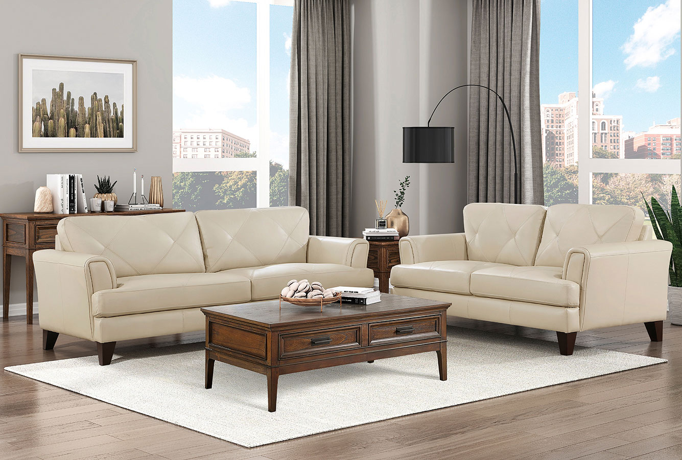 Thierry Living Room Set Cream