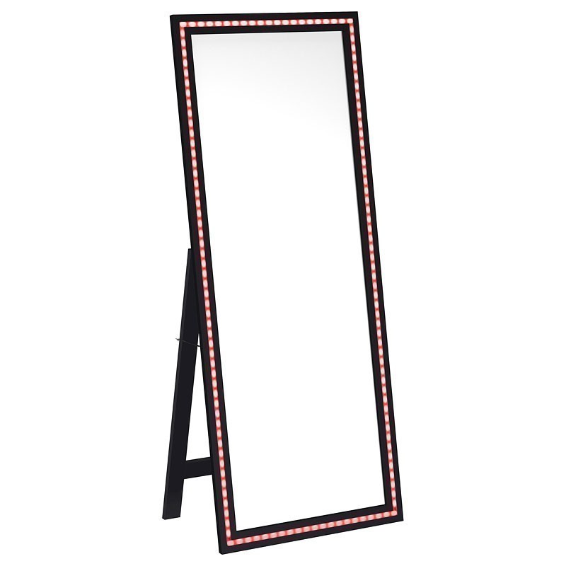 Windrose Standing Mirror W/ LED Lighting (Black) Coaster Furniture