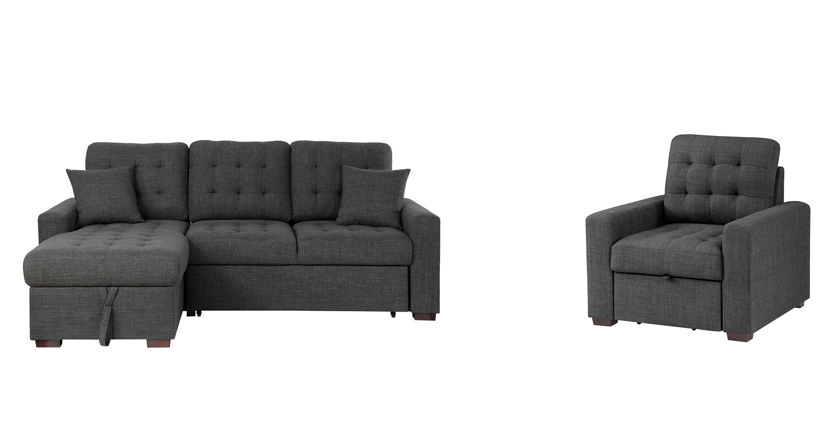 McCafferty Sectional Set (Dark Gray) Homelegance Furniture Cart