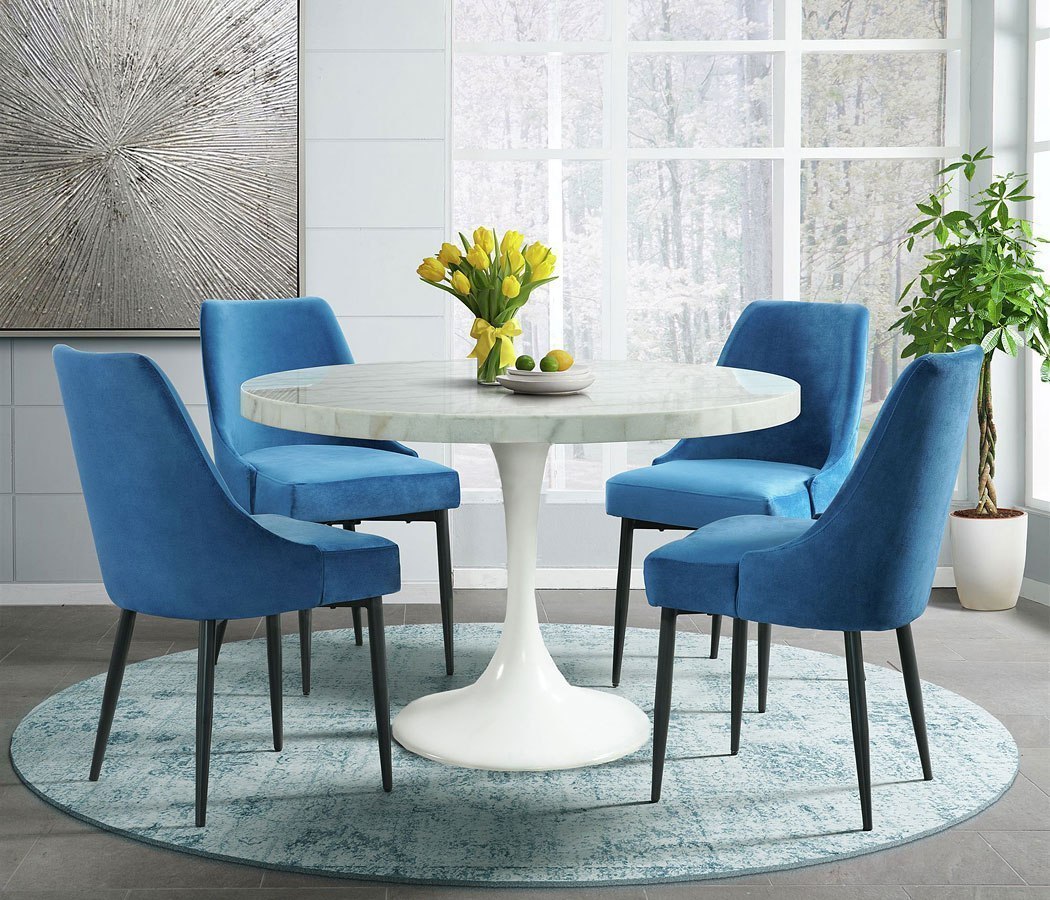 Celeste Round Dining Room Set (White) Elements Furniture | Furniture Cart