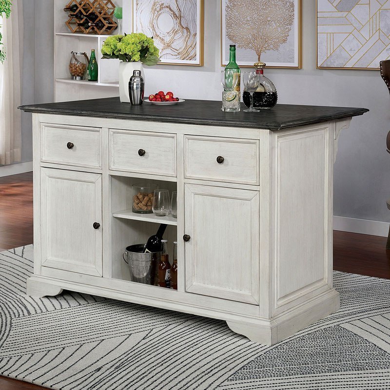 Scobey Kitchen Island Antique Gray And