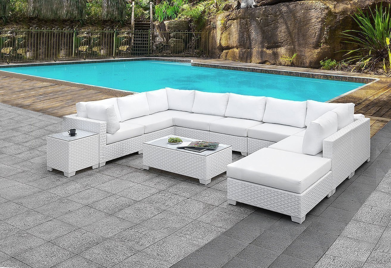 Outdoor sectional white discount