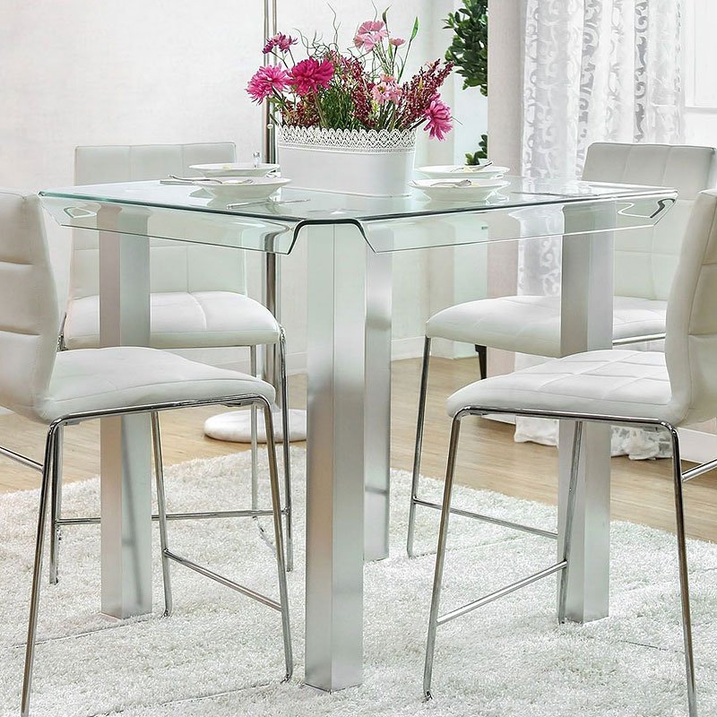 Counter height glass table set discount